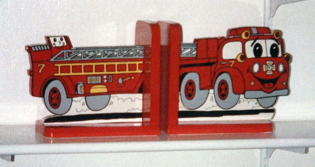 FIRE TRUCK BOOKENDS